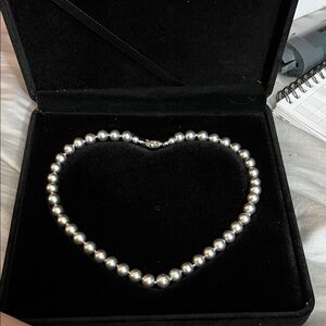 Elegant Silver Faux Pearl Necklace
